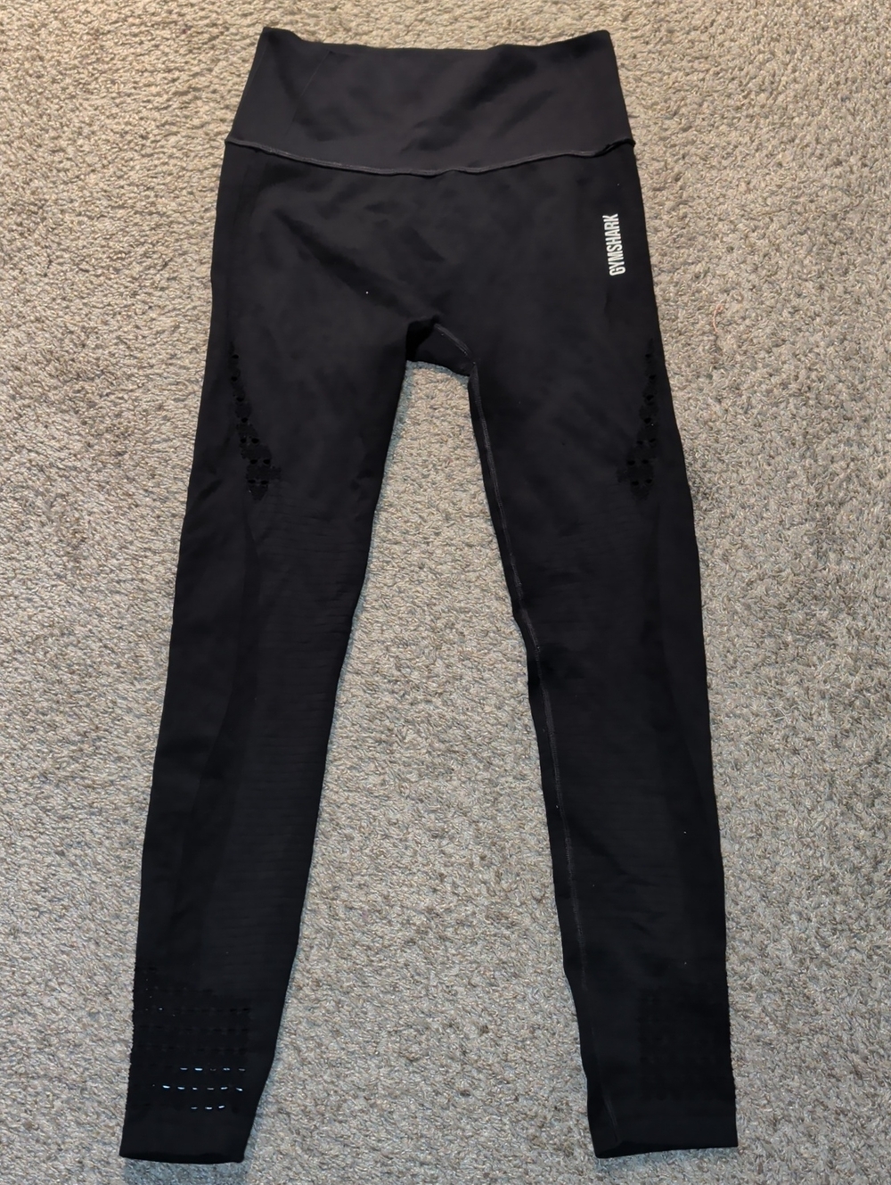 Gymshark Black Seamless High-Waist Leggings with Vent Detail